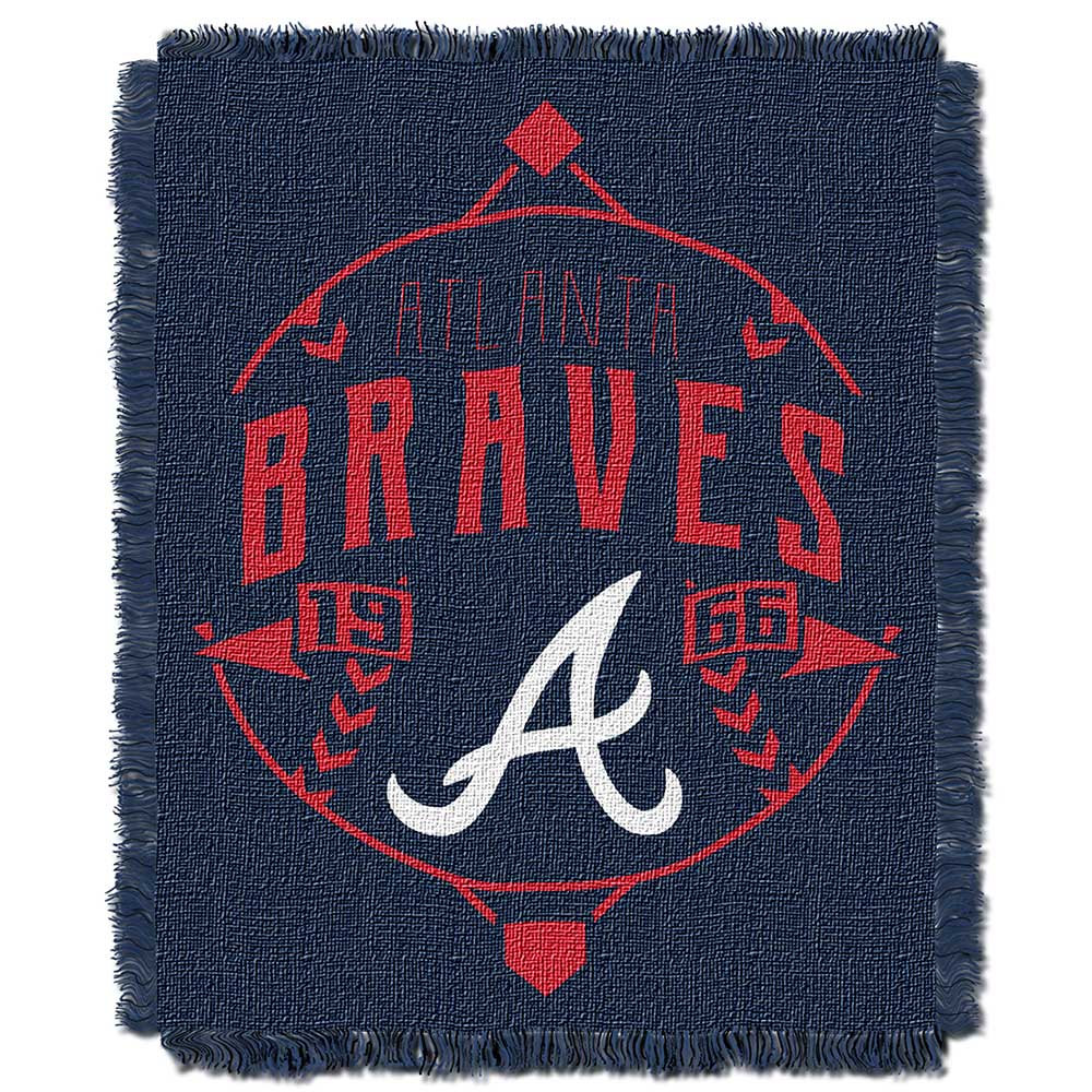 Atlanta Braves MLB ‘Ace’ Woven Jacquard Throw Blanket The Northwest